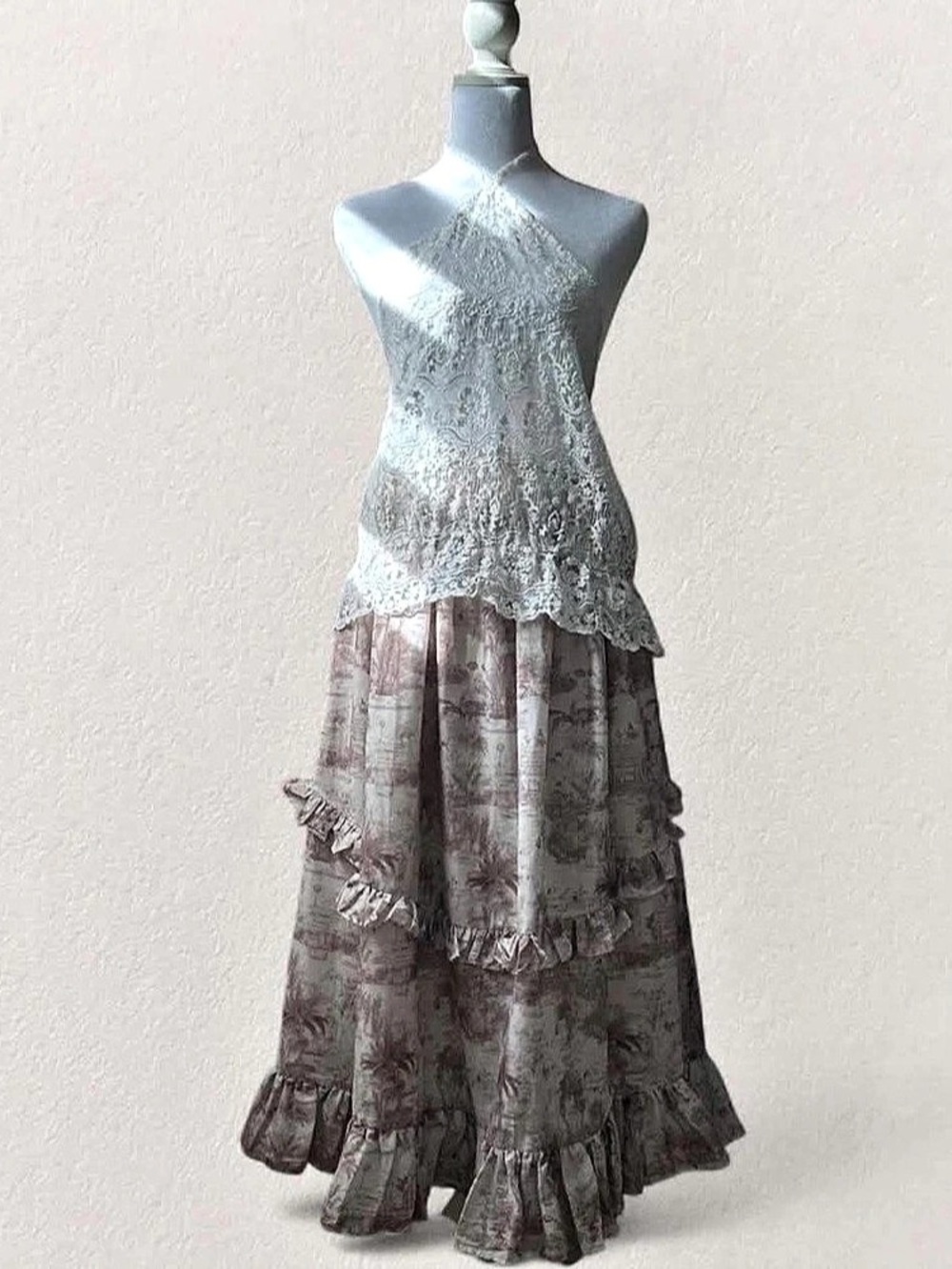 Boutique 1861 Maxi Skirt in Brown & Cream